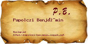 Papolczi Benjámin névjegykártya